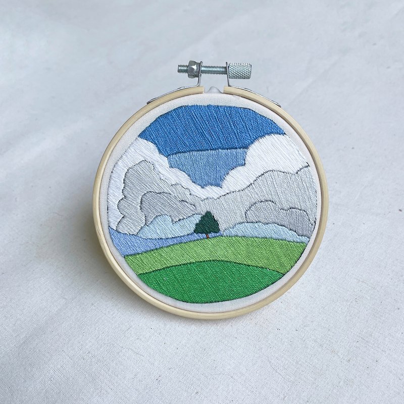 DIY  kit hand embroidery, landscape embroidery, art therapy - 編織/刺繡/羊毛氈/縫紉 - 繡線 多色