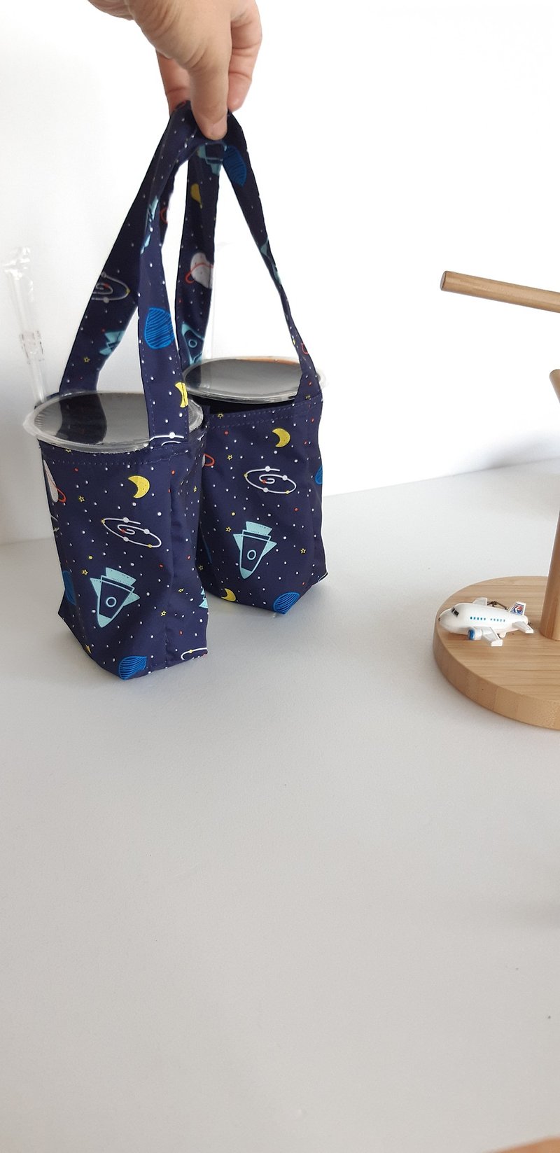 Interstellar Soaring 2 Eco-friendly Waterproof Beverage Bag_2 cups can be 1 cup_normal size ice dam cup size - Beverage Holders & Bags - Waterproof Material Blue