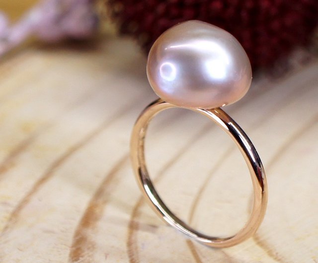 ENCHANTED – Baroque Pink Pearl 18K Rose Gold Plated Silver Ring