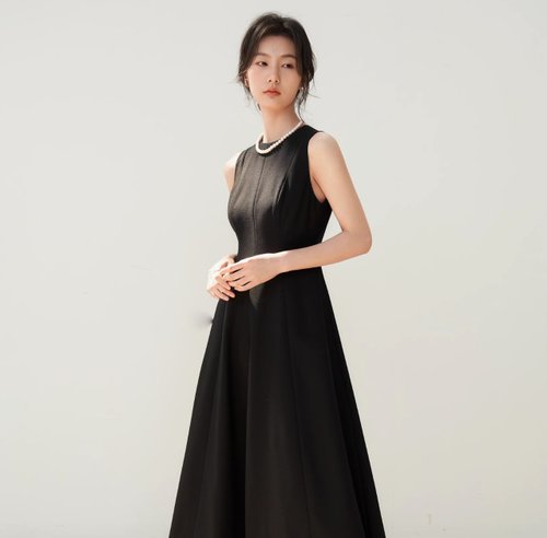 JANSAN 見衫 輕禮服 立裁版型無袖優雅連身裙