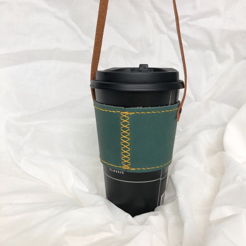 【客製化禮物】【森林的秘密】質感手提杯套 - 其他 - 真皮 多色