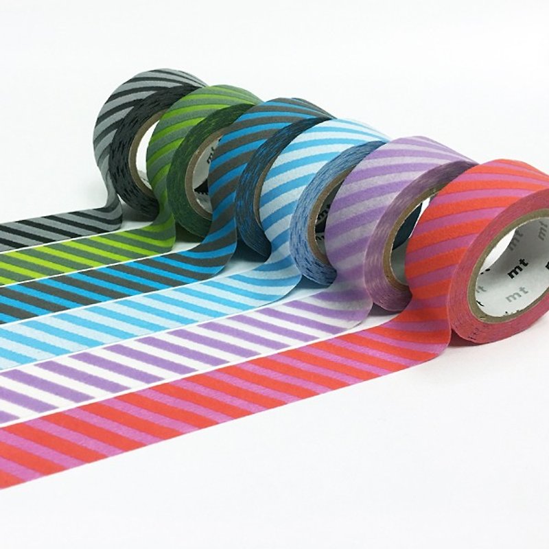 mt and paper tape fab flocking striped Value Special section [6] into the group - Washi Tape - Paper Multicolor