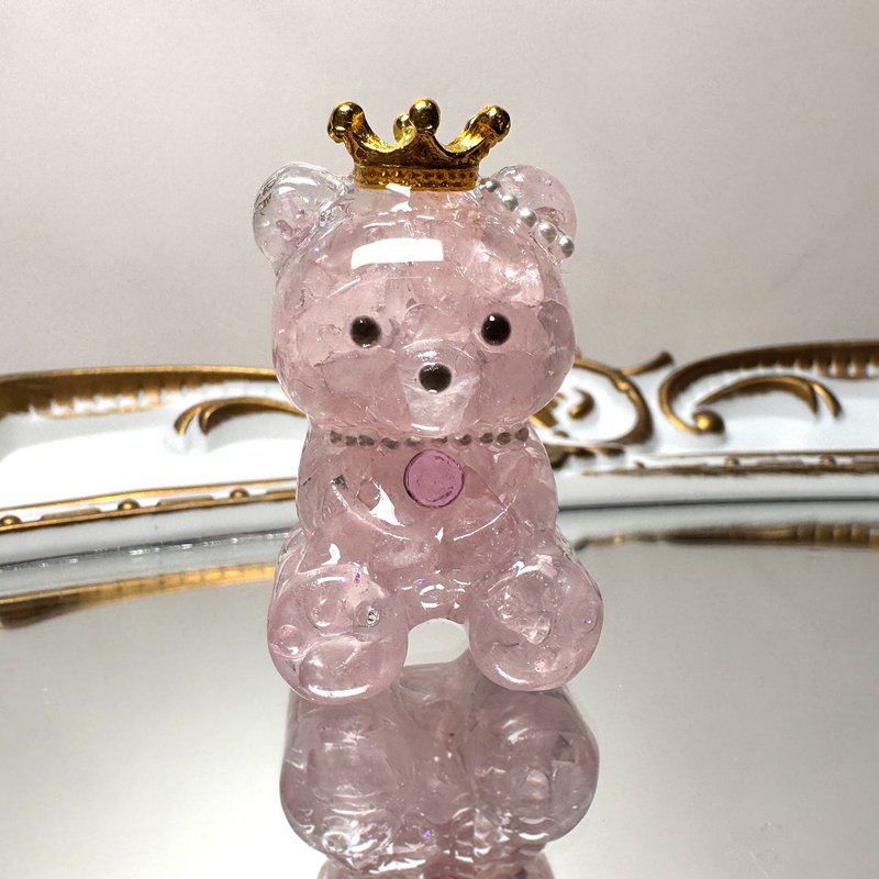 Stone|Natural pink Stone ornaments|Pink crystal bear style 06| - Other - Crystal Pink