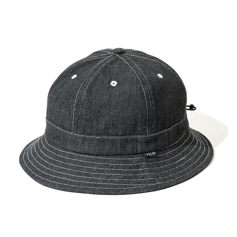 日本限定 POLER DENIM BELL HAT 牛仔鐘形帽 / 丹寧黑 - 帽子 - 其他材質 黑色
