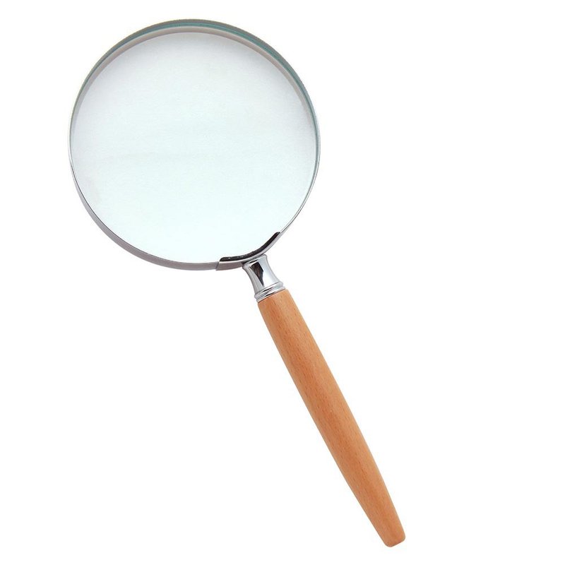 1.8x/3.0D/100mm Taiwan-made handheld magnifying glass with beech wood handle【A013】 - Other - Glass Khaki