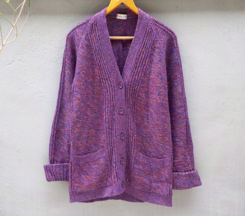 FOAK vintage Dior ore purple angora sweater coat - Women's Sweaters - Other Materials Purple