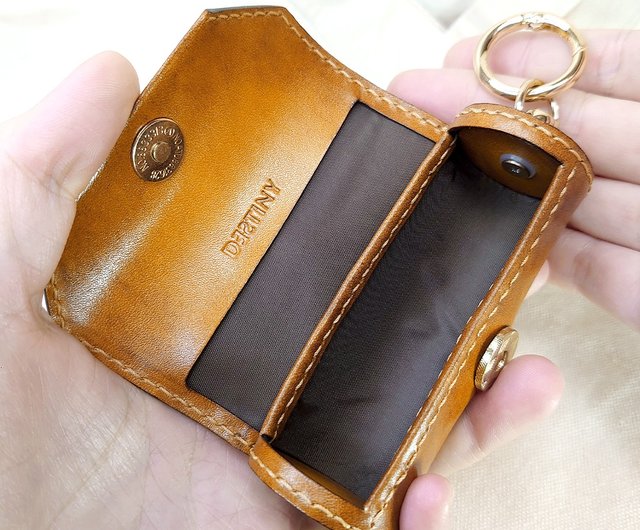 一筒ゴールド小銭入れ/手染めグラデーション風/イエローブラウン - ショップ destinyleathergoods コインケース・小銭入れ -  Pinkoi