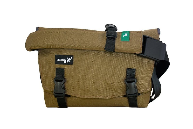 Greenroom136 - Bootstrap - Messenger Laptop Bag - Brown - Small - กระเป๋าแล็ปท็อป - วัสดุอื่นๆ สีกากี