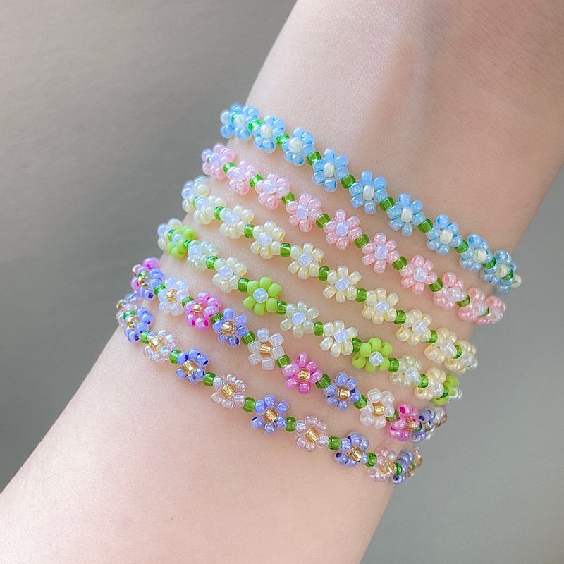 Beaded Flower Bracelet Collection 2 (13-21cm) - 手鍊/手環 - 其他材質 多色