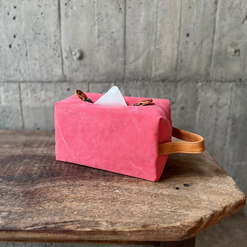 Pifan wallet--pink handbag, toilet paper set [Change the tide and change the bag] - Tissue Boxes - Cotton & Hemp Pink