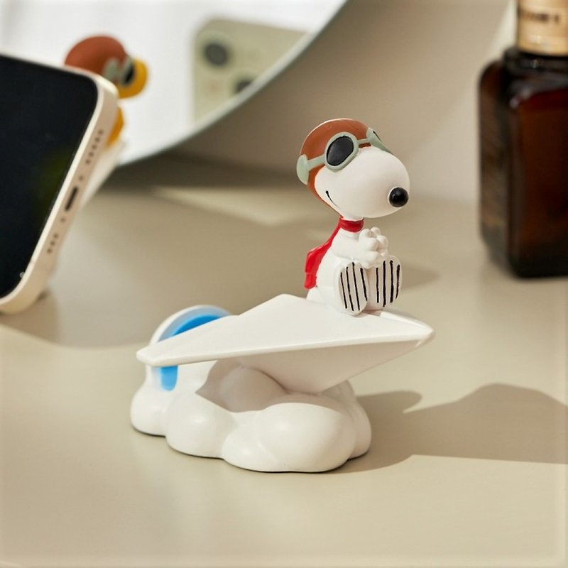 Snoopy Paper Plane-Mobile Phone Holder Ornament Birthday Christmas Exchange Healing Gift Peanuts Comics - ของวางตกแต่ง - วัสดุอื่นๆ 