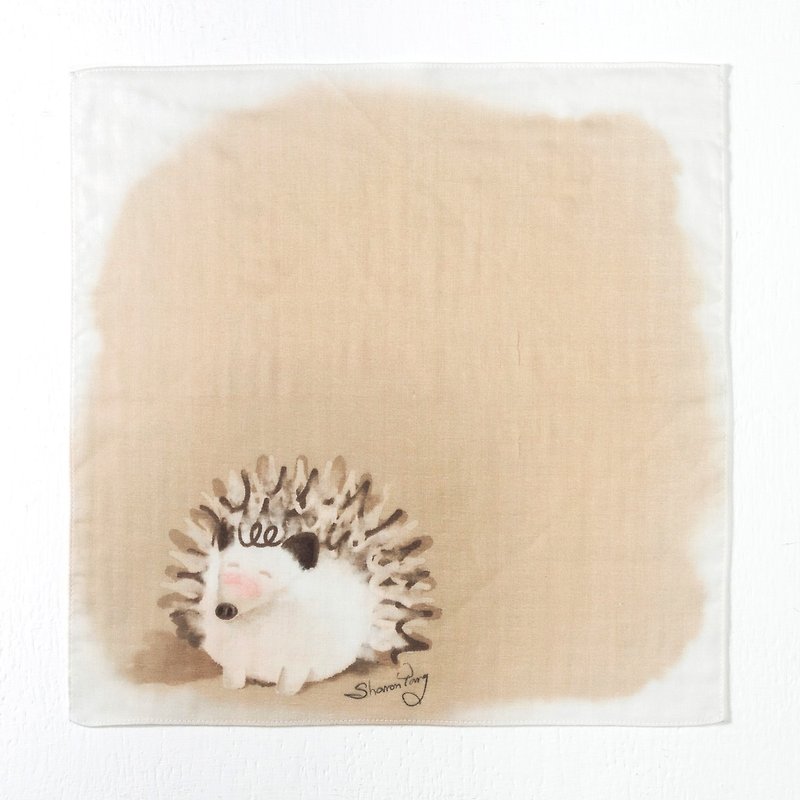Hedgehog towel - ผ้าเช็ดหน้า - ผ้าฝ้าย/ผ้าลินิน 