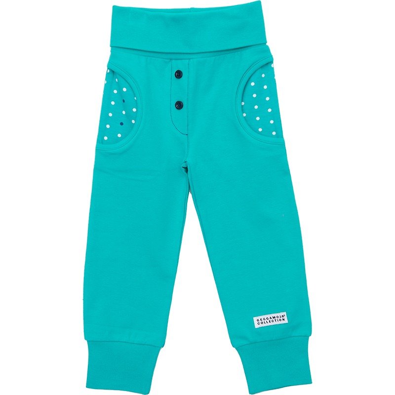 [Swedish children's clothing] Organic cotton onesies pants 12M to 18M lake green - Onesies - Cotton & Hemp Green
