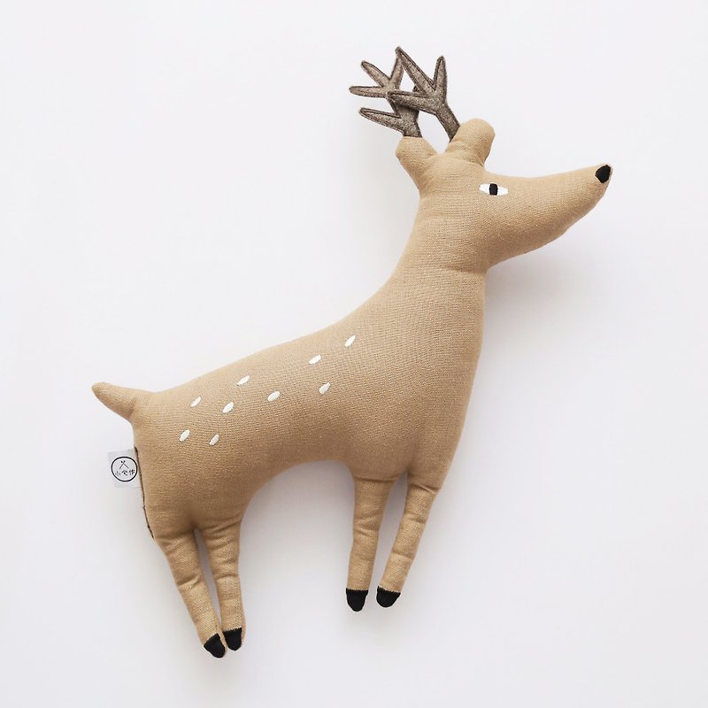 Stuffed animal Formosan sika deer - หมอน - ผ้าฝ้าย/ผ้าลินิน สีกากี