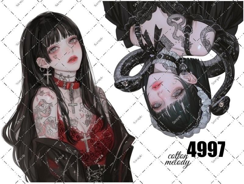 original sticker no.4997 人物ステッカー オリジナルステッカー オリジナル人物ステッカー 装飾ステッカー cotton melody - 貼紙 - 紙 