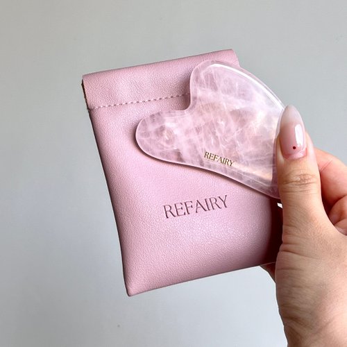 REFAIRY若仙 天然粉水晶石英按摩板 刮痧板 按摩匯入儀 母親節禮盒