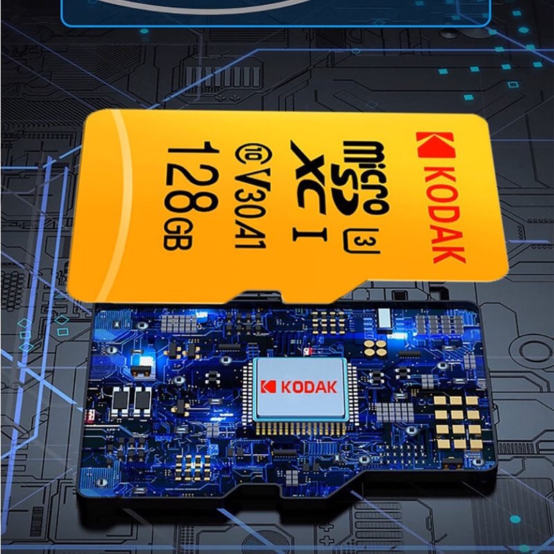 柯達KODAK MicroSD (UHS-I U3/V30/A1)高速記憶卡-黃色 - USB 隨身碟 - 塑膠 橘色