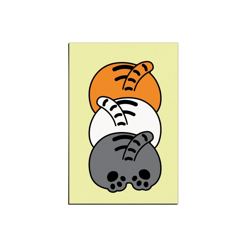 躺肥虎 疊疊樂 插畫 明信片 - 卡片/明信片 - 紙 