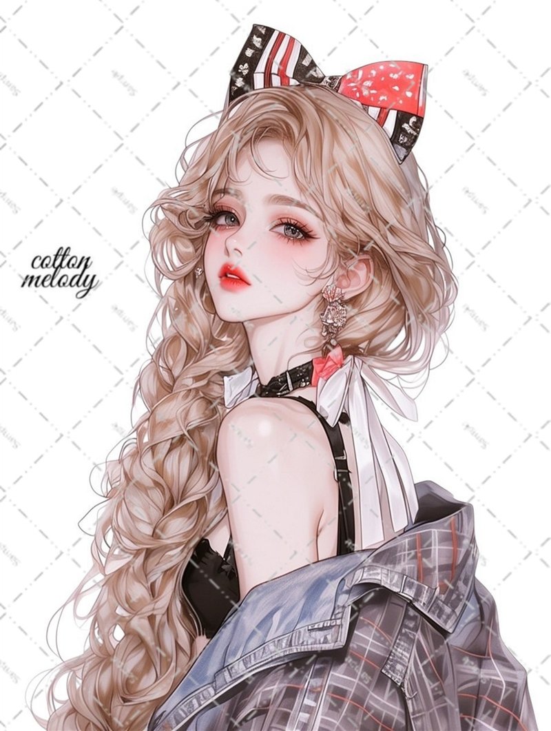 original sticker no.6433 人物ステッカー オリジナルステッカー 人物ステッカー 女の子ステッカー オリジナル人物ステッカー - 貼紙 - 紙 