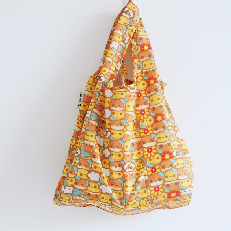 Mini Din-Dong Foldable Shopping Bag - กระเป๋าถือ - ไนลอน สีส้ม