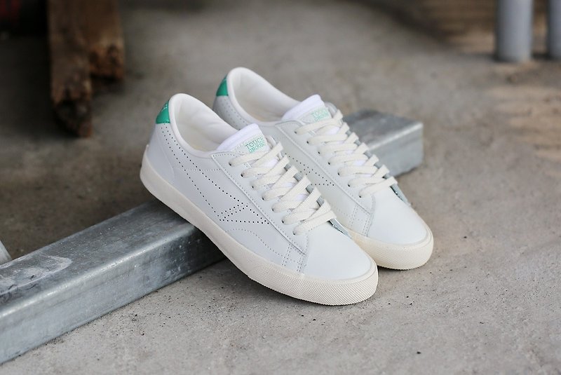 TOUCH GROUND VINTAGE TENNIS SNEAKERS GREEN P00000PK - Women's Running Shoes - Genuine Leather White