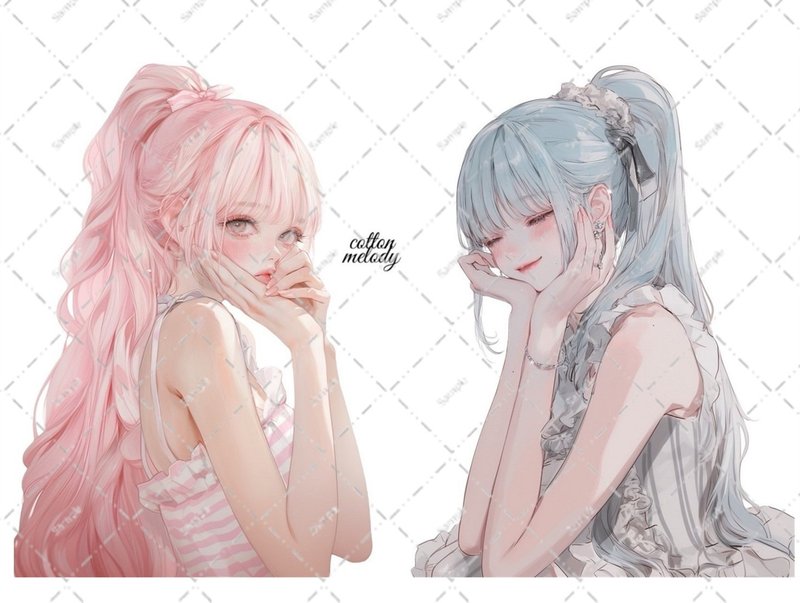 original sticker no.6361 人物ステッカー オリジナルステッカー 人物ステッカー 女の子ステッカー オリジナル人物ステッカー - 貼紙 - 紙 