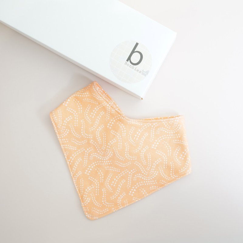 Bonbies melon seed flower organic cotton baby triangle bib/saliva towel - Bibs - Cotton & Hemp Orange