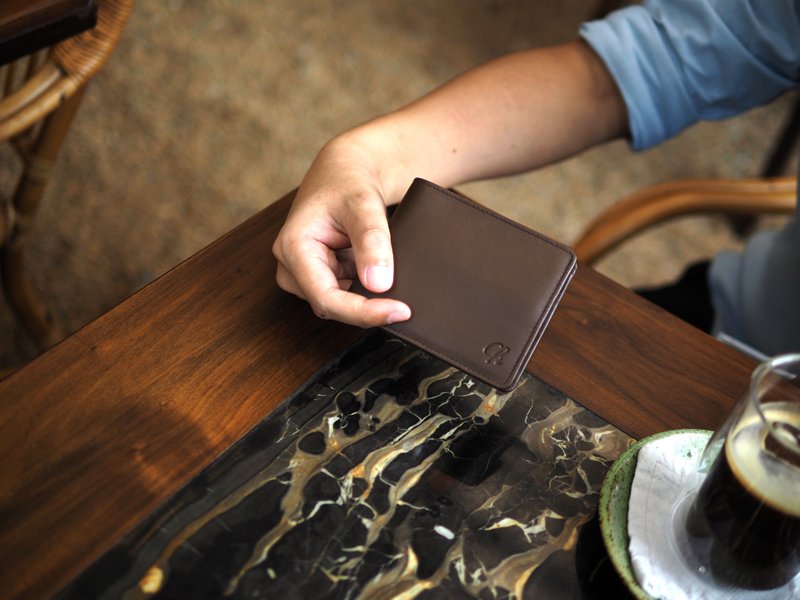 Paul (Dark choco) : wallet, men purse, Brown, cow leather, folded wallet - 錢包/皮夾/長短夾 - 真皮 咖啡色