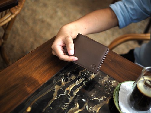 Charin Paul (Dark choco) : wallet, men purse, Brown, cow leather, folded wallet