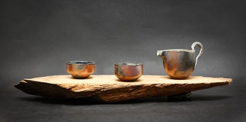 Wood-fired Liujin Yunduo tea set - ถ้วย - ดินเผา 