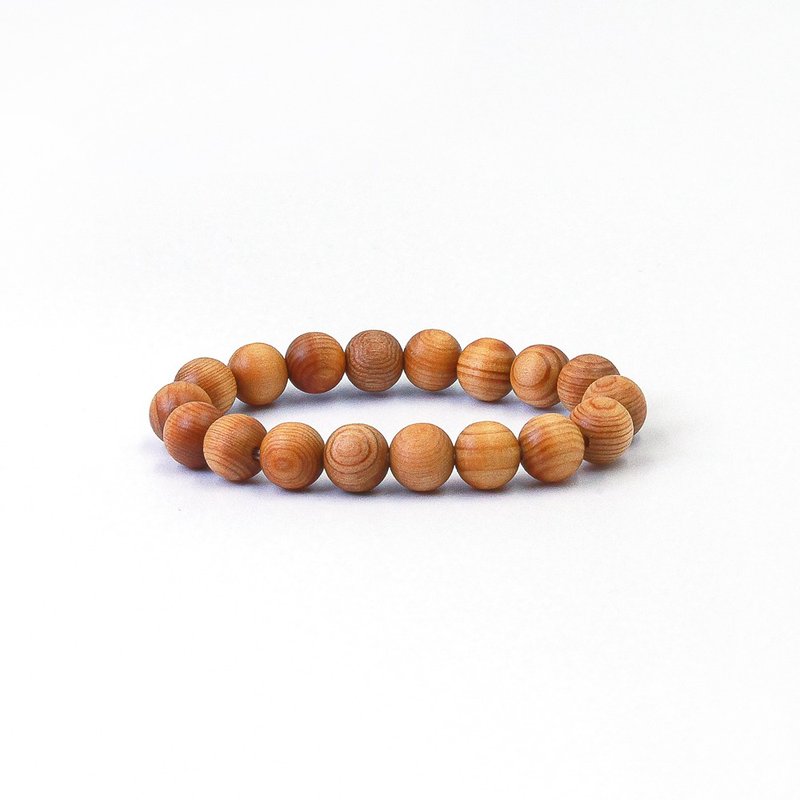 Taiwan cypress hand beads 18 pieces 8mm heavy oil children's hand beads bead bracelet cypress beads rosary bracelet - Bracelets - Wood Gold