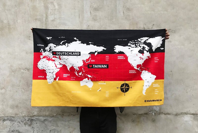 Make World Map Manufacturing Sports Bath Towel (Germany) - Towels - Polyester 