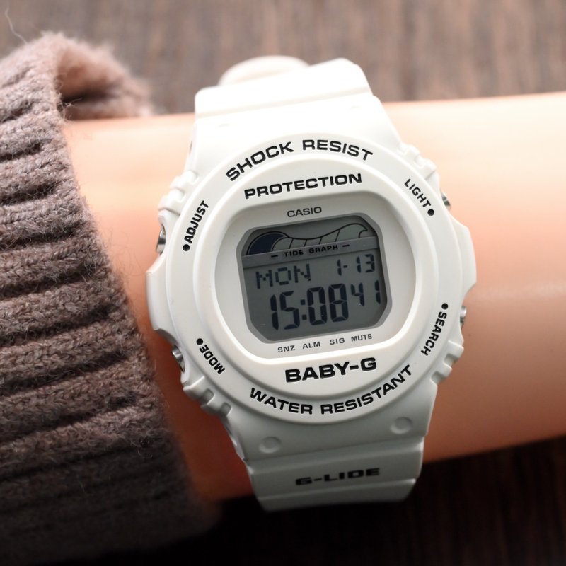 送料無料 CASIO カシオ Baby-G G-LIDE BLX-570 女性用腕時計 クォーツ ホワイト 手錶 古董錶 復古手錶 日本直送 - 女錶 - 樹脂 白色