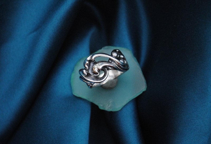 waves and flowers ring - General Rings - Sterling Silver Silver