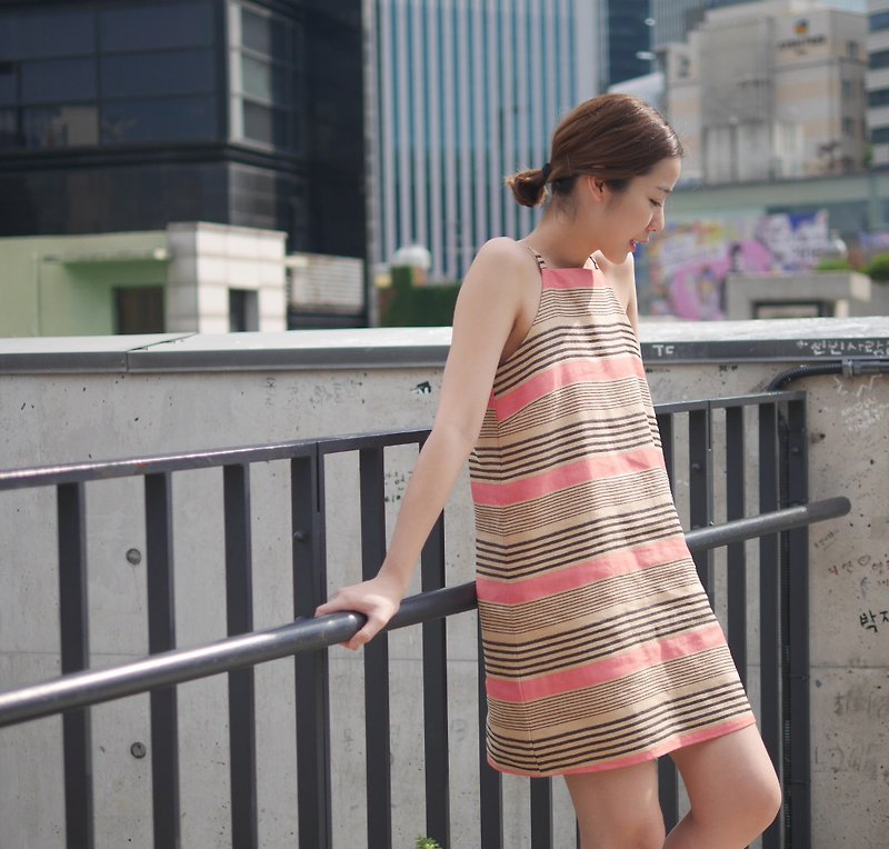 NEW! Lasie dress - Pink stripes - One Piece Dresses - Cotton & Hemp Pink