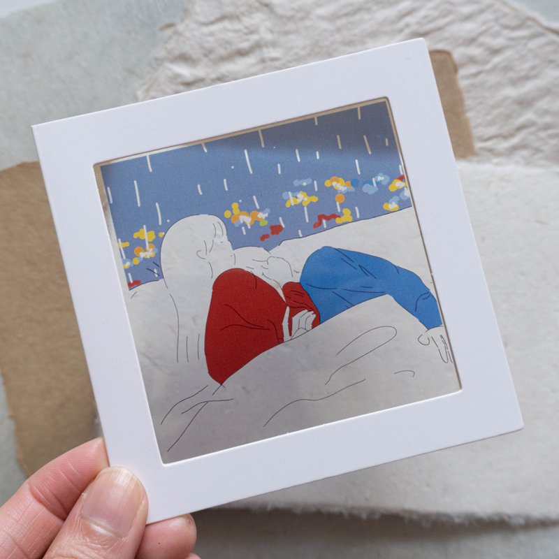 Sleep Together in Rainy Day | Romance Transparent Postcard - การ์ด/โปสการ์ด - วัสดุอื่นๆ 