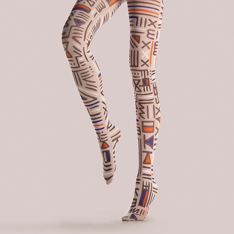 viken plan 設計師品牌 連褲襪 棉襪 創意絲襪 圖案絲襪 塔安符 - 襪子 - 棉．麻 