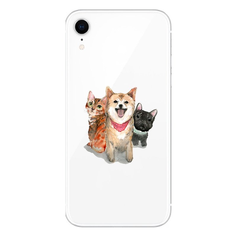 Dogs and cats - mobile phone case | TPU Phone case anti-drop air pressure shell | - เคส/ซองมือถือ - ยาง สีใส