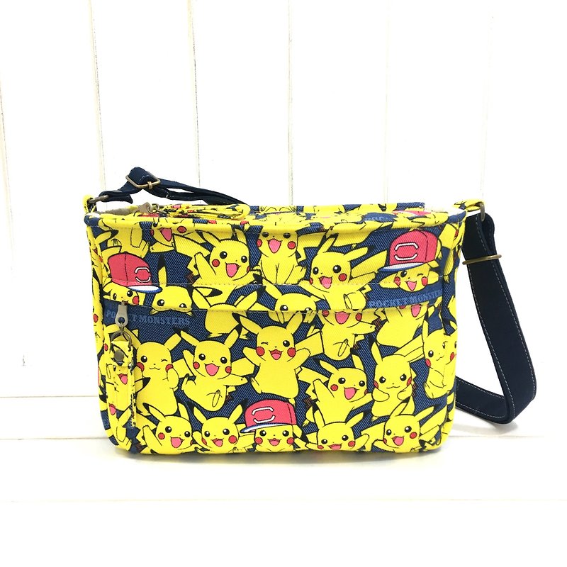 | • R • | Slice zip adjustable dual-use Sling / Slope Bag | Pokemon Pikachu - Messenger Bags & Sling Bags - Cotton & Hemp 