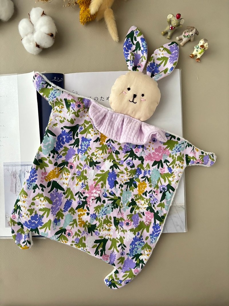 Bunny comfort napkin-Purple Flower Korean pure cotton cloth saliva napkin - Kids' Toys - Cotton & Hemp Purple
