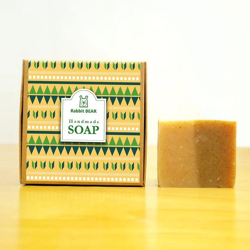 Mung bean barley cold handmade goat's milk soap (moderate, oily) ★ Rabbit Bear ★ - Soap - Other Materials Green