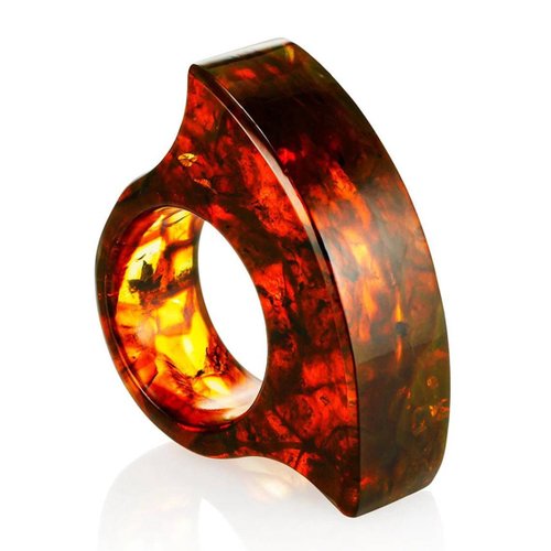 AmberProf Handmade Ring made of natural baltic amber,Men amber ring,Jewellery amber gift