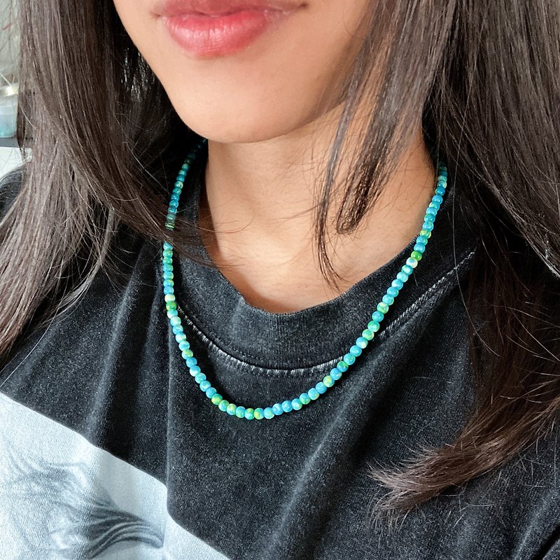 Green Beads Necklace - Made to Order - Stone and Beads - สร้อยข้อมือ - หิน สีเขียว