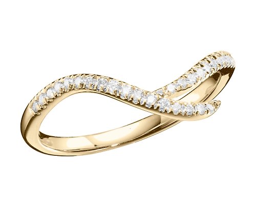 Majade Jewelry Design 密釘鑲鑽石14k黃金結婚戒指 非傳統植物戒指 另類樹枝形求婚戒指