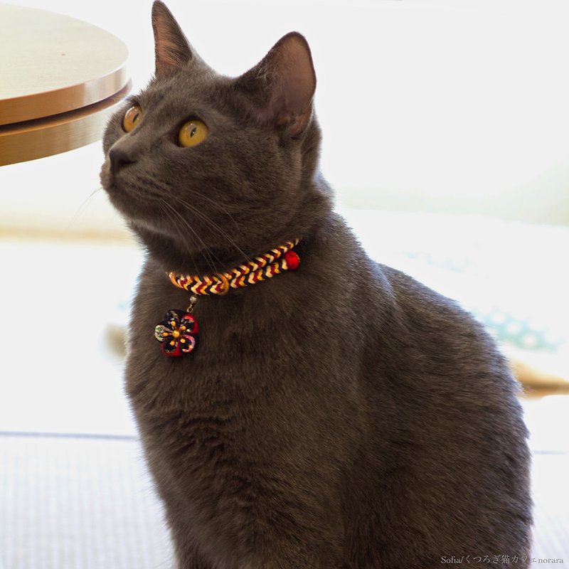 【COLLAR】Midnight -Japanese kumihimo cat collar with safety magnet - Collars & Leashes - Other Materials Black