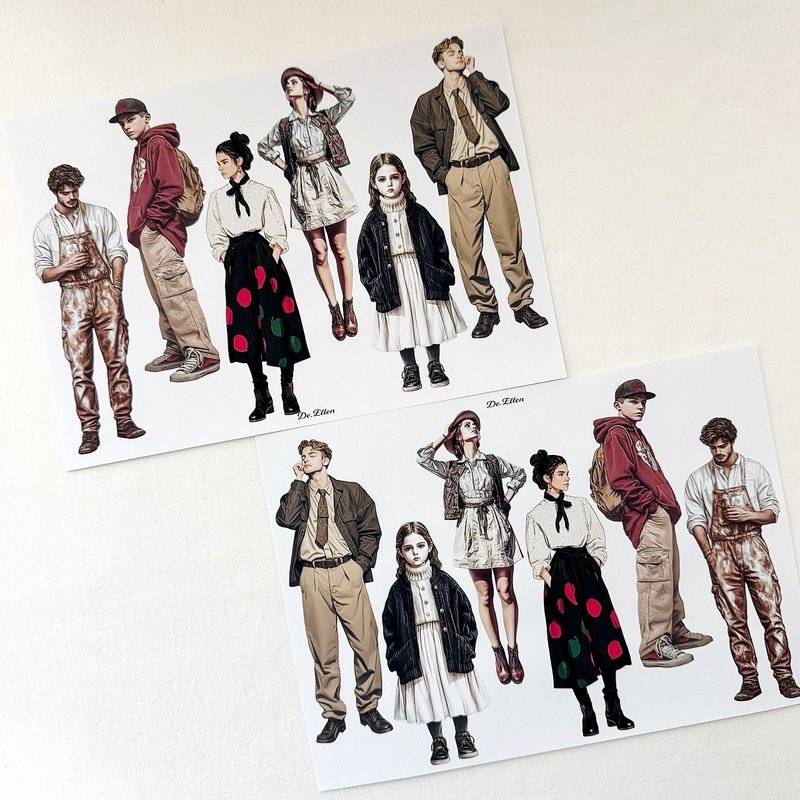 A496 - Spring collection Character - 貼紙 - 紙 