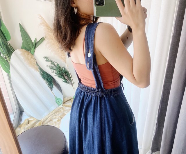 Denim suspender skirt dress best sale