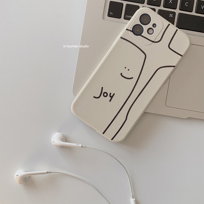 黑門 Joy 手繪十字架 笑臉可愛 原創福音全包防摔iPhone手機殼 - 其他 - 矽膠 白色