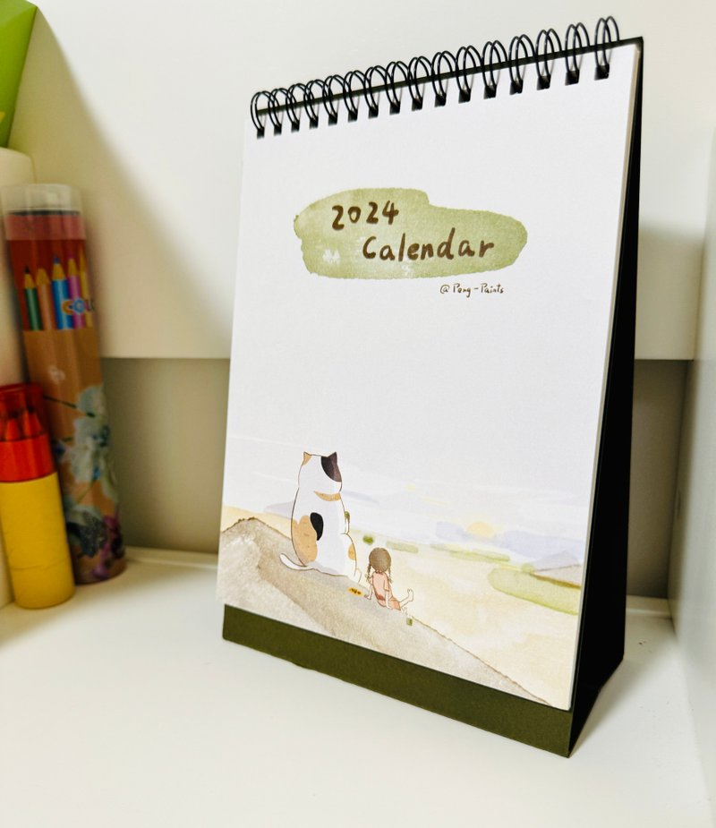 騙騙插畫2024桌曆_2024 calendar - 日曆/月曆/年曆 - 紙 
