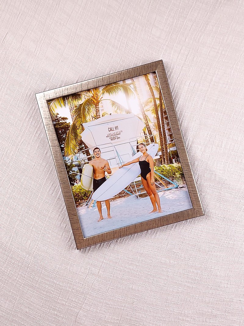 8x10 Picture Frame, Duo-tone Warm Silver & Black - Picture Frames - Wood Gold